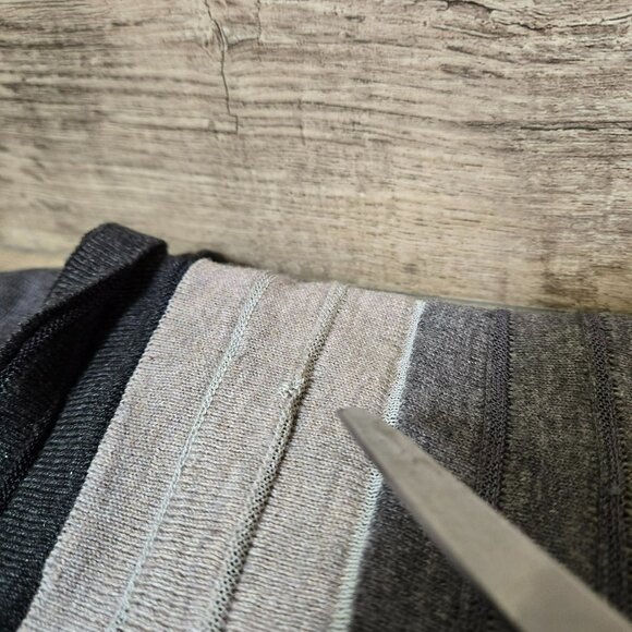 Eileen Fisher XS Gray Tunic Sweater w Matching Scarf Colorblock Sleeves Tencel - Picture 11 of 15